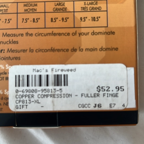 New in the box Copper 88 Full Finger Compression Gloves size extra large - Picture 8 of 8
